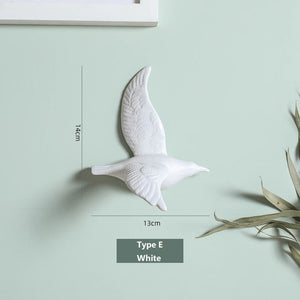 3D Ceramic Birds Shape Wall Hanging Decorations Simple Home Decorations Accessories Decoracao Para Casa Wall Crafts Ornaments acacuss