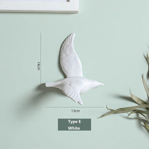 3D Ceramic Birds Shape Wall Hanging Decorations Simple Home Decorations Accessories Decoracao Para Casa Wall Crafts Ornaments acacuss