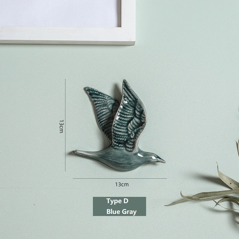 3D Ceramic Birds Shape Wall Hanging Decorations Simple Home Decorations Accessories Decoracao Para Casa Wall Crafts Ornaments acacuss