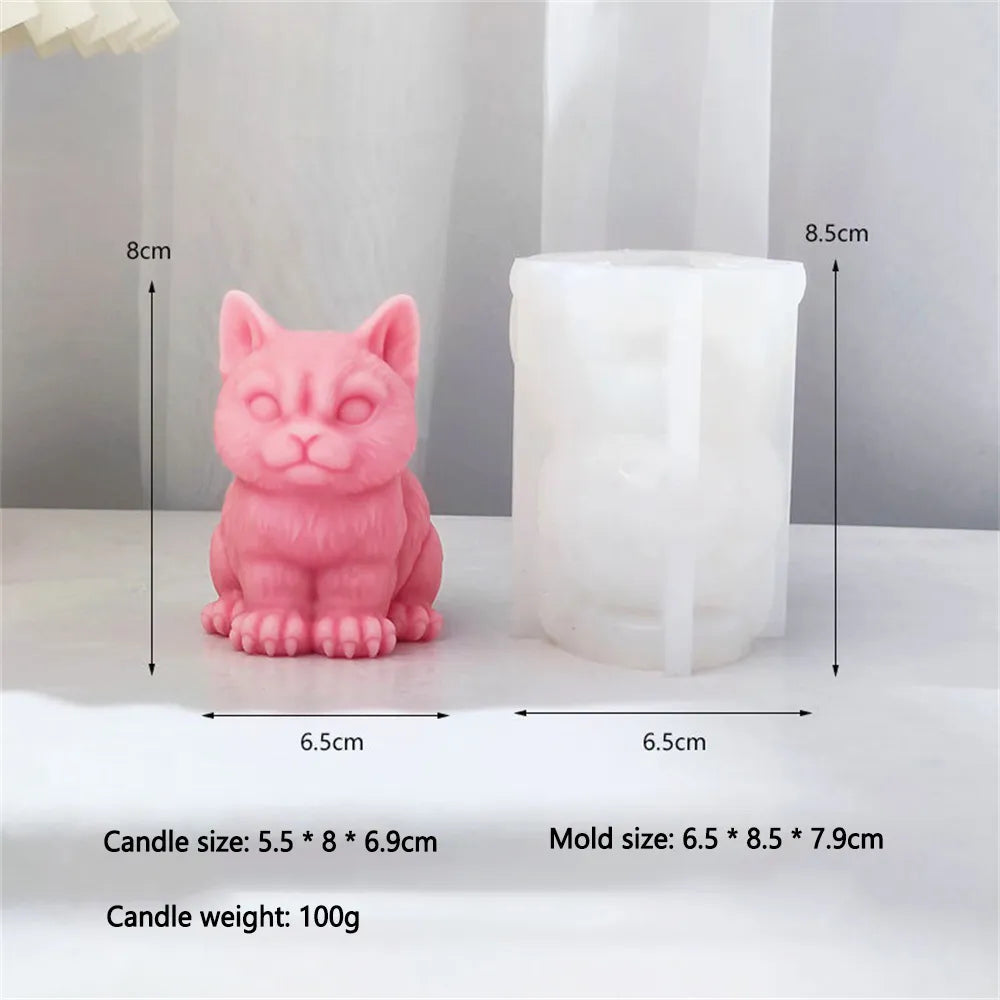 3D French Bulldog Candle Silicone Mold Animal Soy Wax Candle Making Resin Soap Cake Molds Puppy Lover Christmas Home Decor Gift acacuss