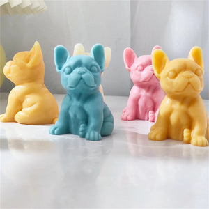 3D French Bulldog Candle Silicone Mold Animal Soy Wax Candle Making Resin Soap Cake Molds Puppy Lover Christmas Home Decor Gift acacuss