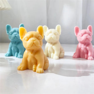3D French Bulldog Candle Silicone Mold Animal Soy Wax Candle Making Resin Soap Cake Molds Puppy Lover Christmas Home Decor Gift acacuss