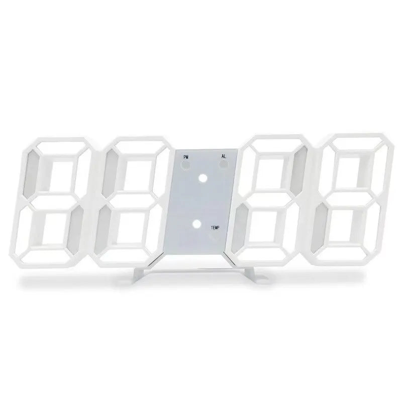 3D LED Digital Clock Luminous Fashion Wall Clock Multifunctional Creative USB Plug in Electronic Clock Home Decoration acacuss