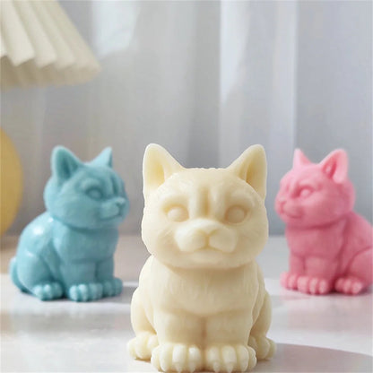 3D Maine Coon Cat Silicone Molds DIY Handmade Scented Candle Mold Cute Animal Plaster Soap Epoxy Resin Ornament Mould Making acacuss