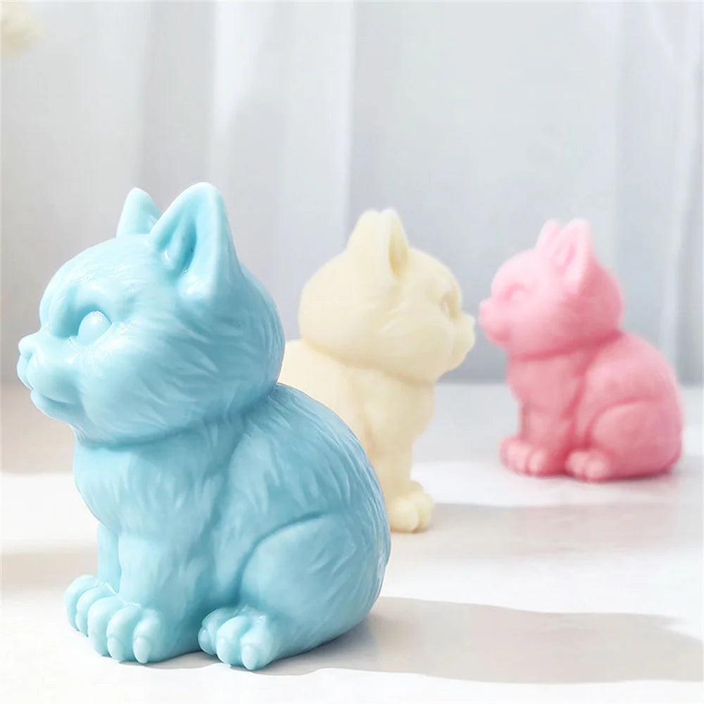 3D Maine Coon Cat Silicone Molds DIY Handmade Scented Candle Mold Cute Animal Plaster Soap Epoxy Resin Ornament Mould Making acacuss