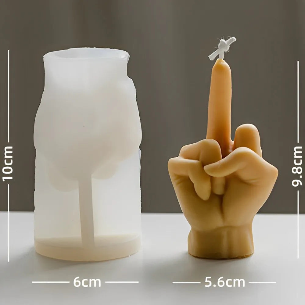 3D Middle Finger Candle Silicone Mold DIY Gesture Aromatherapy Plaster Art Soap Resin Crafts Making Tools Holiday Party Gifts acacuss