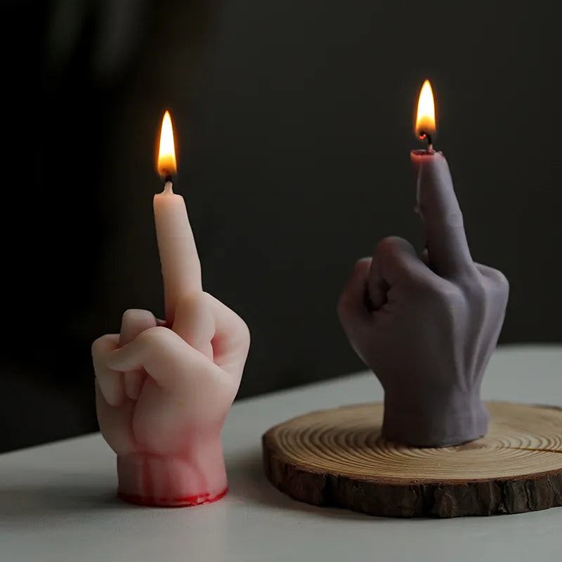 3D Middle Finger Candle Silicone Mold DIY Gesture Aromatherapy Plaster Art Soap Resin Crafts Making Tools Holiday Party Gifts acacuss