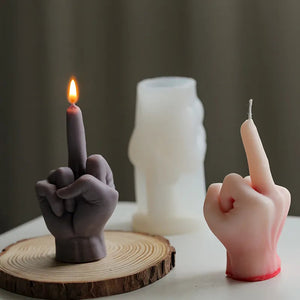 3D Middle Finger Candle Silicone Mold DIY Gesture Aromatherapy Plaster Art Soap Resin Crafts Making Tools Holiday Party Gifts acacuss