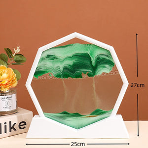 3D Moving Sand Art Picture Round Moving Hourglass 3D Mountain Sandscape Motion Display Flowing Sand Painting Home Decor Gifts acacuss