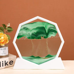 3D Moving Sand Art Picture Round Moving Hourglass 3D Mountain Sandscape Motion Display Flowing Sand Painting Home Decor Gifts acacuss