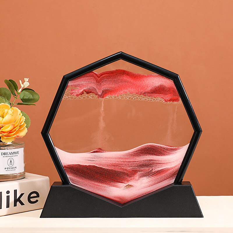 3D Moving Sand Art Picture Round Moving Hourglass 3D Mountain Sandscape Motion Display Flowing Sand Painting Home Decor Gifts acacuss
