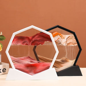 3D Moving Sand Art Picture Round Moving Hourglass 3D Mountain Sandscape Motion Display Flowing Sand Painting Home Decor Gifts acacuss