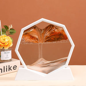3D Moving Sand Art Picture Round Moving Hourglass 3D Mountain Sandscape Motion Display Flowing Sand Painting Home Decor Gifts acacuss