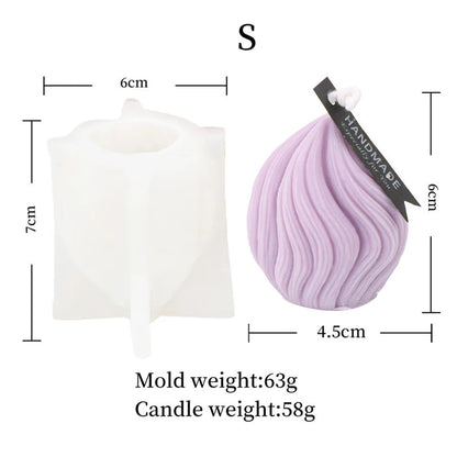 3D Onion Shape Geometry Candles Silicone Molds Carved Wavy Candle Irregular Stripes DIY Spiral Twist Soap Moulds Home Art Decor acacuss