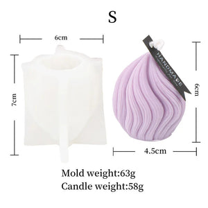 3D Onion Shape Geometry Candles Silicone Molds Carved Wavy Candle Irregular Stripes DIY Spiral Twist Soap Moulds Home Art Decor acacuss