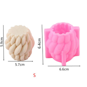 3D Onion Shape Geometry Candles Silicone Molds Carved Wavy Candle Irregular Stripes DIY Spiral Twist Soap Moulds Home Art Decor acacuss
