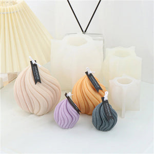 3D Onion Shape Geometry Candles Silicone Molds Carved Wavy Candle Irregular Stripes DIY Spiral Twist Soap Moulds Home Art Decor acacuss