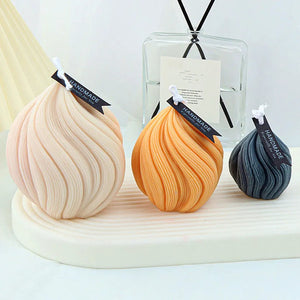3D Onion Shape Geometry Candles Silicone Molds Carved Wavy Candle Irregular Stripes DIY Spiral Twist Soap Moulds Home Art Decor acacuss