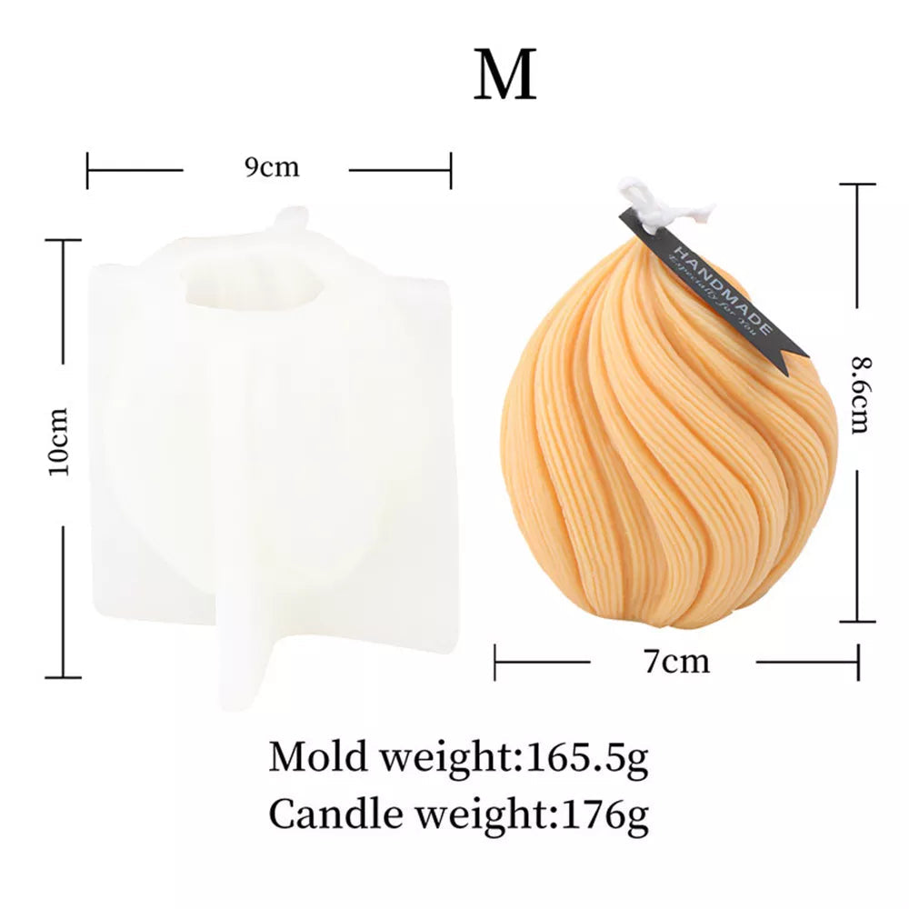 3D Onion Shape Geometry Candles Silicone Molds Carved Wavy Candle Irregular Stripes DIY Spiral Twist Soap Moulds Home Art Decor acacuss