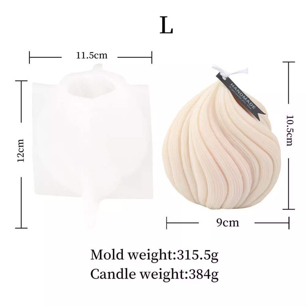 3D Onion Shape Geometry Candles Silicone Molds Carved Wavy Candle Irregular Stripes DIY Spiral Twist Soap Moulds Home Art Decor acacuss