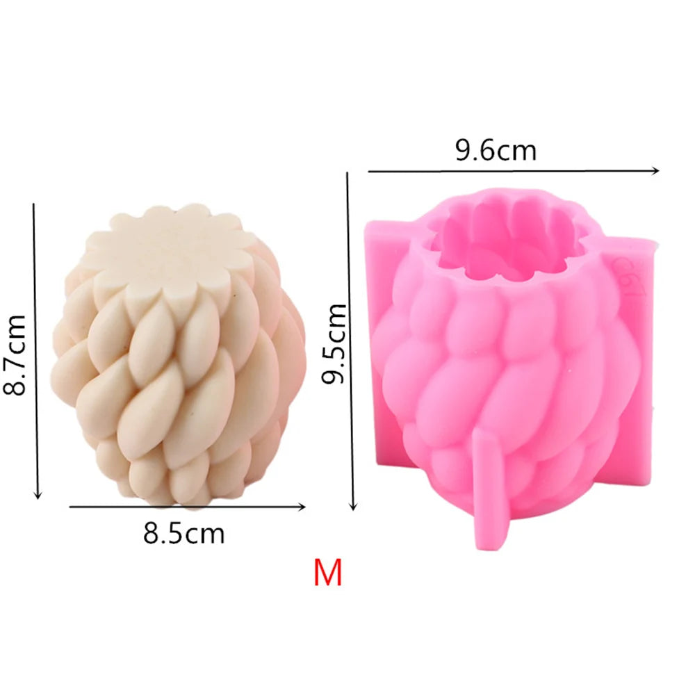 3D Onion Shape Geometry Candles Silicone Molds Carved Wavy Candle Irregular Stripes DIY Spiral Twist Soap Moulds Home Art Decor acacuss