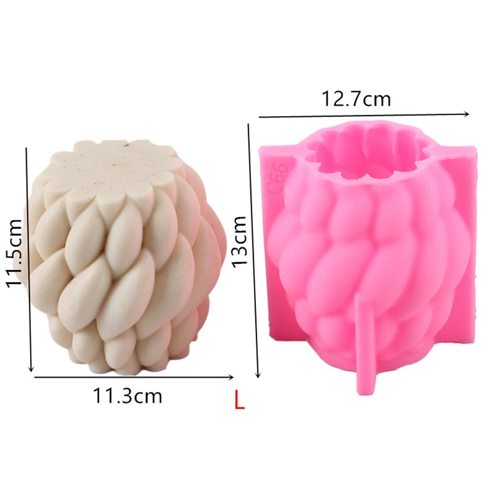 3D Onion Shape Geometry Candles Silicone Molds Carved Wavy Candle Irregular Stripes DIY Spiral Twist Soap Moulds Home Art Decor acacuss