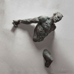 3D Through Wall Figure Sculpture Resin Electroplating Imitation Copper Abstract Climbing Man Statue Living Room Home Decoration acacuss