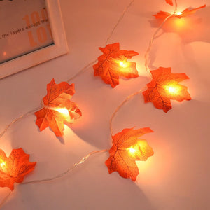 3M 20LED Maple Leaf Light String Fake Autumn Leaves LED Fairy Garland for Christmas Thanksgiving Halloween Party Home Decoration acacuss
