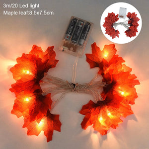 3M 20LED Maple Leaf Light String Fake Autumn Leaves LED Fairy Garland for Christmas Thanksgiving Halloween Party Home Decoration acacuss