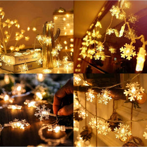 3M 20LED Snowflake LED String Lights Christmas Ornaments Home Christmas Tree Hanging Decoration Navidad Noel New Year Gifts 2023 acacuss