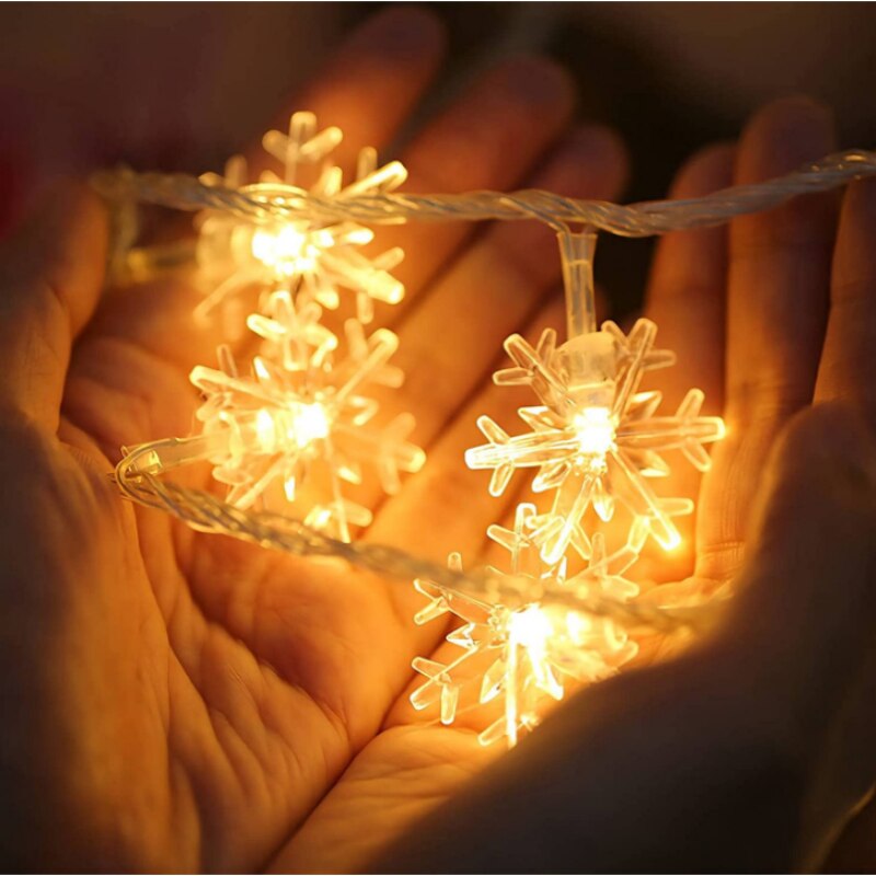 3M 20LED Snowflake LED String Lights Christmas Ornaments Home Christmas Tree Hanging Decoration Navidad Noel New Year Gifts 2023 acacuss