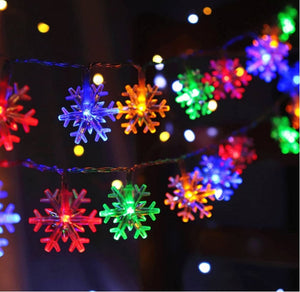 3M 20LED Snowflake LED String Lights Christmas Ornaments Home Christmas Tree Hanging Decoration Navidad Noel New Year Gifts 2023 acacuss