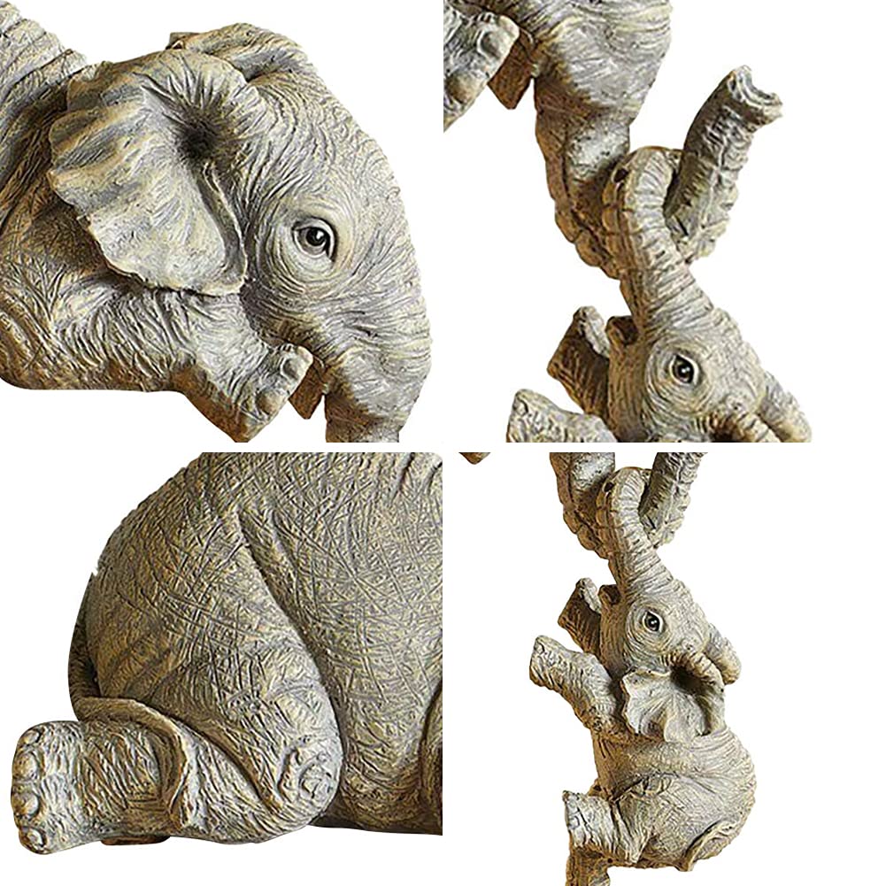 3PCS/Set Cute Simulation Elephant Figurine Elephant Holding Baby Elephant Ornaments for Home Resin Crafts Home Decoration Gifts acacuss