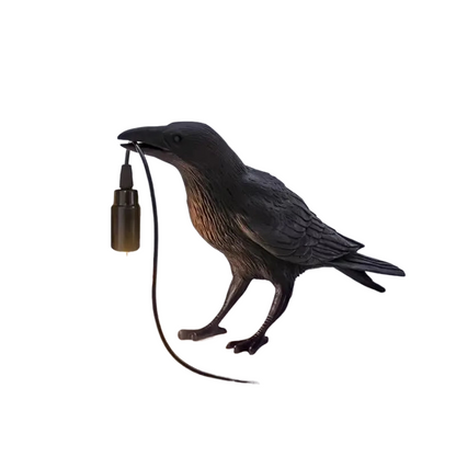 E14 Bulb with Plug Gothic Raven Lamp Vintage Resin Bird Lamp for Nightstand, Office, Living Room Farmhouse Art Deco Style acacuss