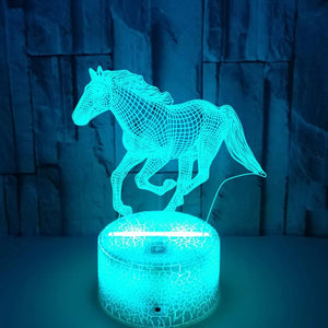3d Illusion Lamp Led Children's Night Light Horse Table Lamp for Bedroom Holiday Christmas Lights Decoration Gifts for Kids acacuss