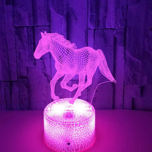 3d Illusion Lamp Led Children's Night Light Horse Table Lamp for Bedroom Holiday Christmas Lights Decoration Gifts for Kids acacuss