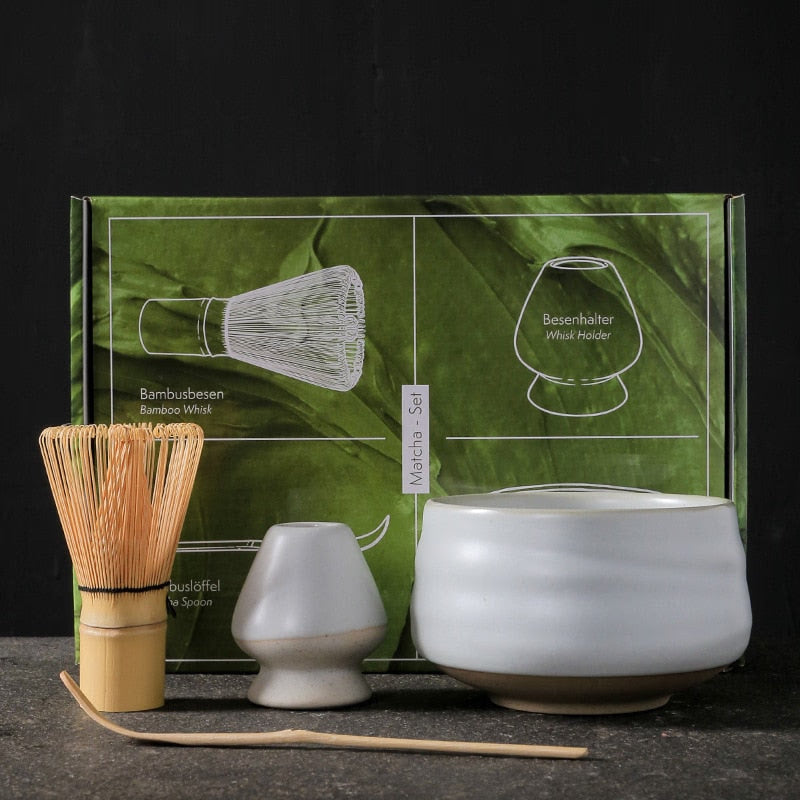 4-7pcs Handmade Home Easy Clean Matcha Tea Set Tool Stand Kit Bowl Whisk Scoop Gift Ceremony Traditional Japanese Accessories acacuss