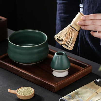 4-7pcs Handmade Home Easy Clean Matcha Tea Set Tool Stand Kit Bowl Whisk Scoop Gift Ceremony Traditional Japanese Accessories acacuss