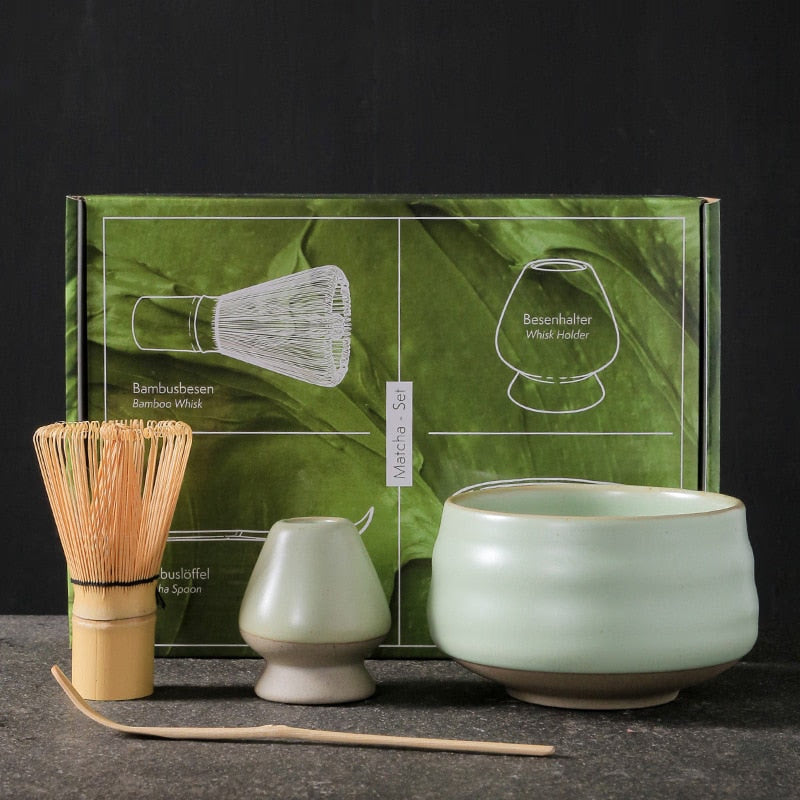4-7pcs Handmade Home Easy Clean Matcha Tea Set Tool Stand Kit Bowl Whisk Scoop Gift Ceremony Traditional Japanese Accessories acacuss