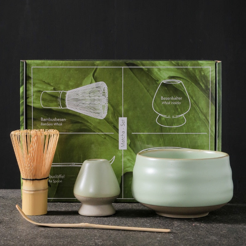 4-7pcs Handmade Home Easy Clean Matcha Tea Set Tool Stand Kit Bowl Whisk Scoop Gift Ceremony Traditional Japanese Accessories acacuss