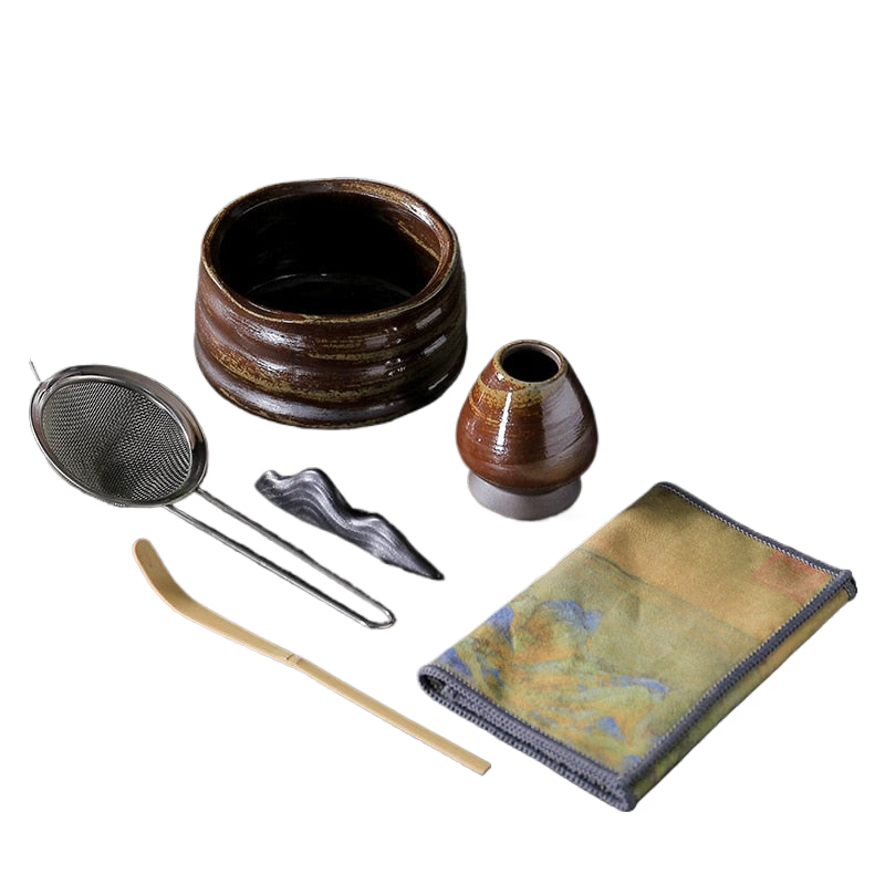 4-7pcs/set Handmade Home Easy Clean Matcha Tea Set Tool Stand Kit Bowl Whisk Scoop Gift Ceremony Traditional Japanese Accessorie acacuss