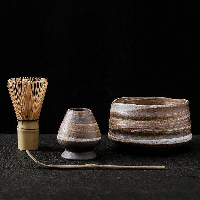 4-7pcs/set Handmade Home Easy Clean Matcha Tea Set Tool Stand Kit Bowl Whisk Scoop Gift Ceremony Traditional Japanese Accessorie acacuss