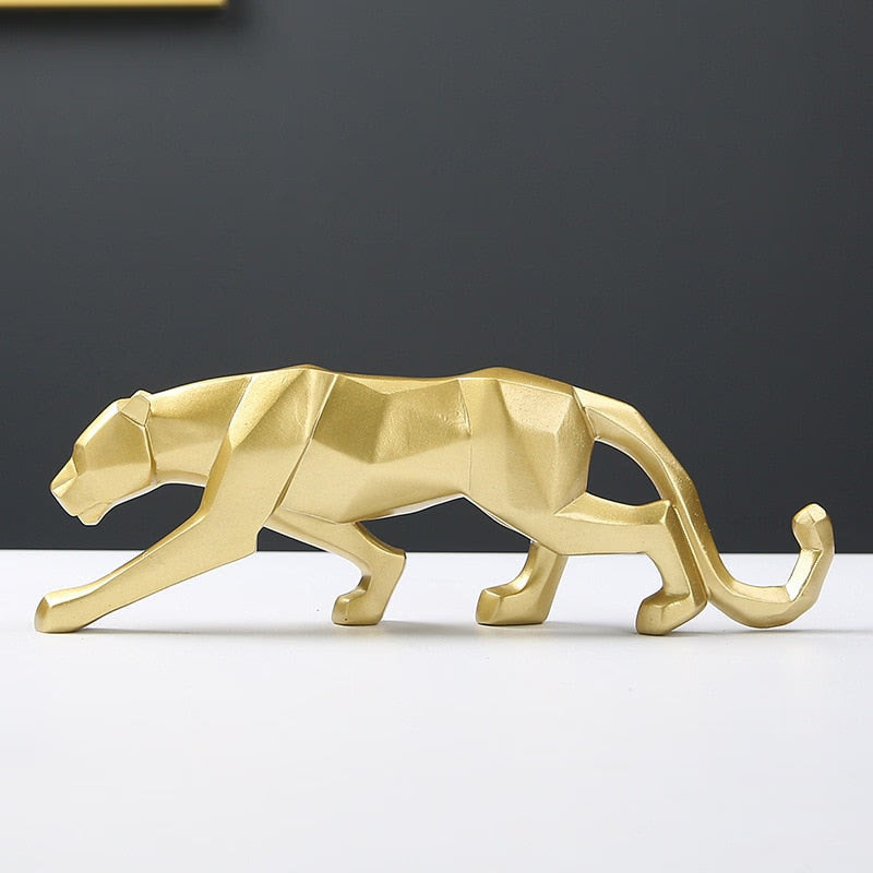 4 Color Geometric Leopard Modern Abstract Statues and Sculptures Animal Figurines for Interior Decor Ornaments Crafts Gifts acacuss