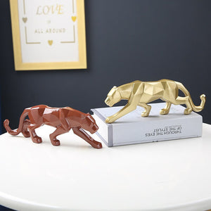 4 Color Geometric Leopard Modern Abstract Statues and Sculptures Animal Figurines for Interior Decor Ornaments Crafts Gifts acacuss