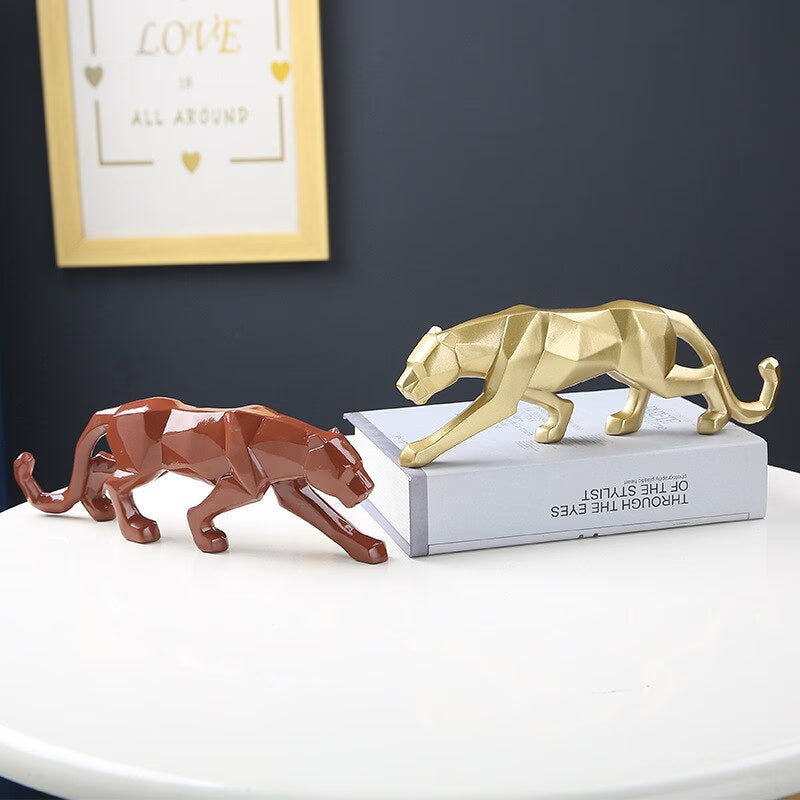 4 Color Geometric Leopard Modern Abstract Statues and Sculptures Animal Figurines for Interior Decor Ornaments Crafts Gifts acacuss