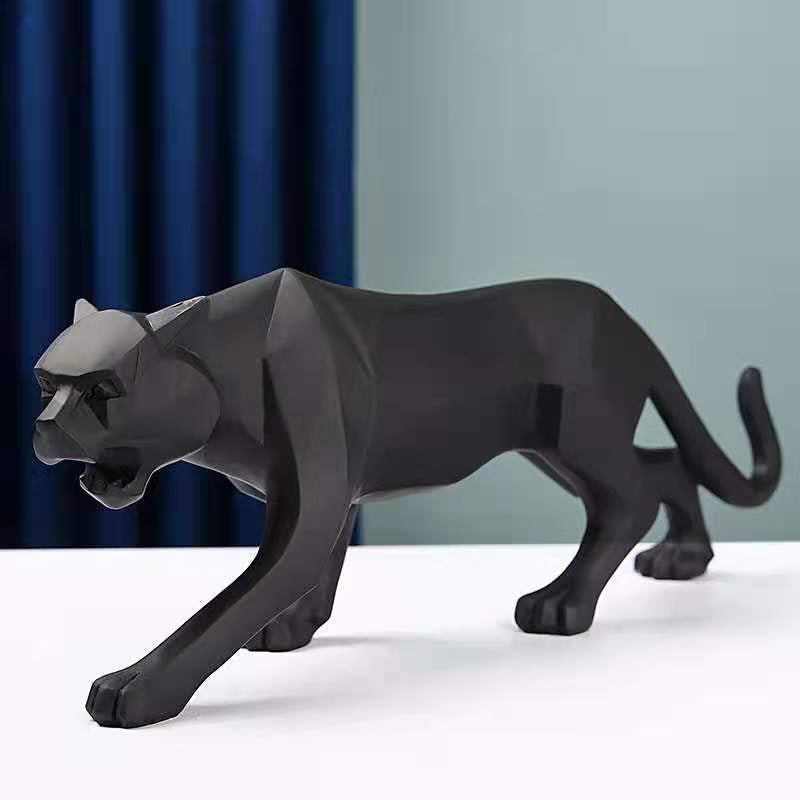4 Color Geometric Leopard Modern Abstract Statues and Sculptures Animal Figurines for Interior Decor Ornaments Crafts Gifts acacuss