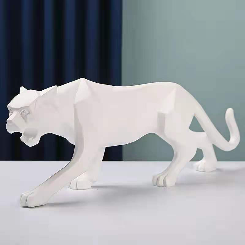 4 Color Geometric Leopard Modern Abstract Statues and Sculptures Animal Figurines for Interior Decor Ornaments Crafts Gifts acacuss