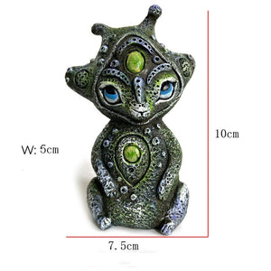 4 Styles New Biological Fantasy Resin Ornaments Garden Sculpture Artifact Three-eyed Alien Figurines Home Decoration Accessories acacuss