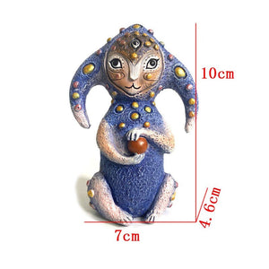 4 Styles New Biological Fantasy Resin Ornaments Garden Sculpture Artifact Three-eyed Alien Figurines Home Decoration Accessories acacuss