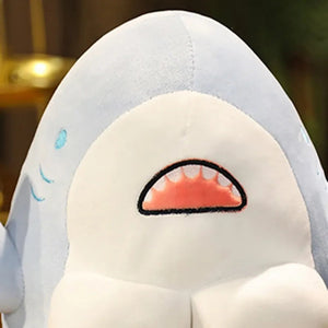 40CM Muscle Shark Plush Doll Cute Worked Out Shark Stuffed Cartoon Toys Strong Animal Pillow For Girl Boyfriend Gifts acacuss